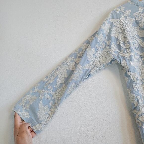 Sundance Embroidered Popover Baroque Detail Blouse Sz S - Picture 2 of 7